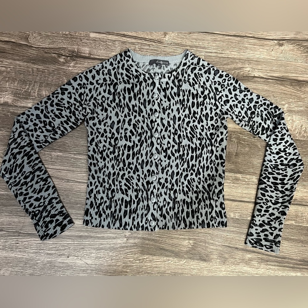 Twenty one Black and Gray Animal Print Cardigan